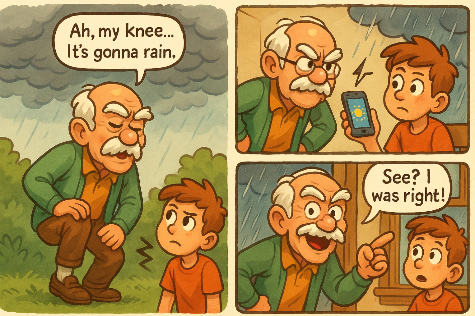 진짜 무릎이 아프면 비가 오는 걸까?